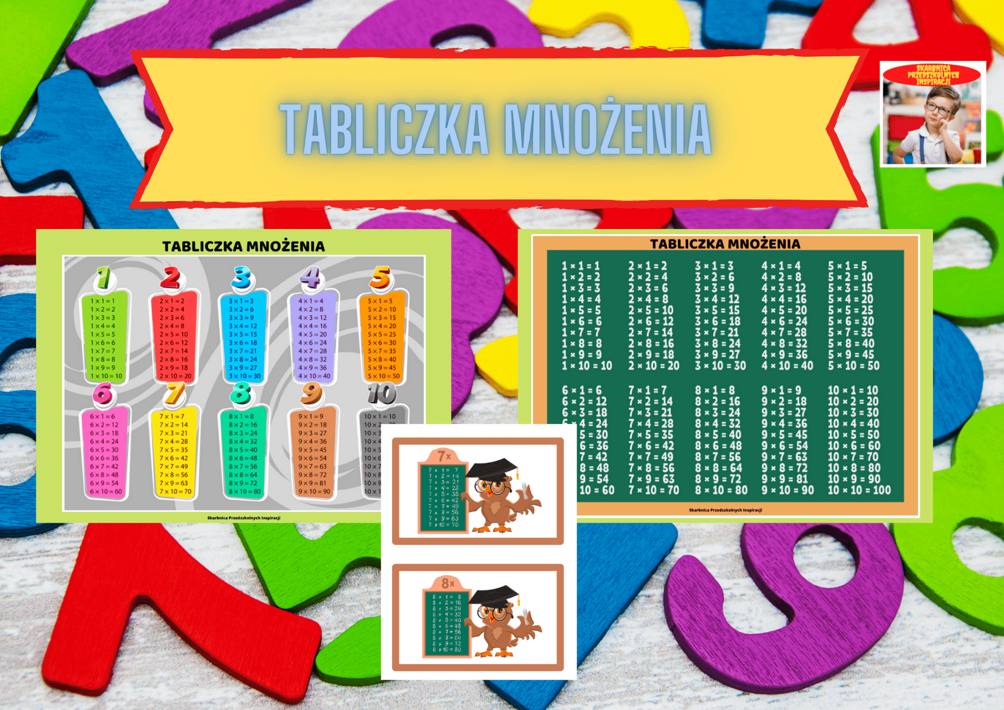 Tabliczka mnożenia zestaw dla dzieci - edu - skarbnica.pl