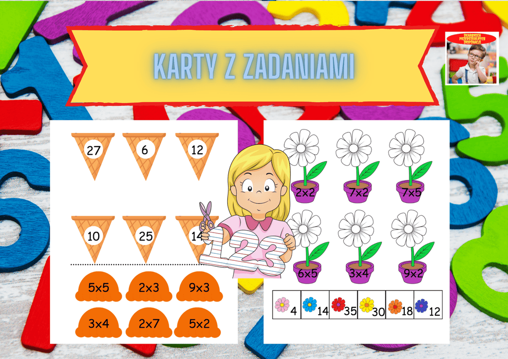 Tabliczka mnożenia zestaw dla dzieci - edu - skarbnica.pl