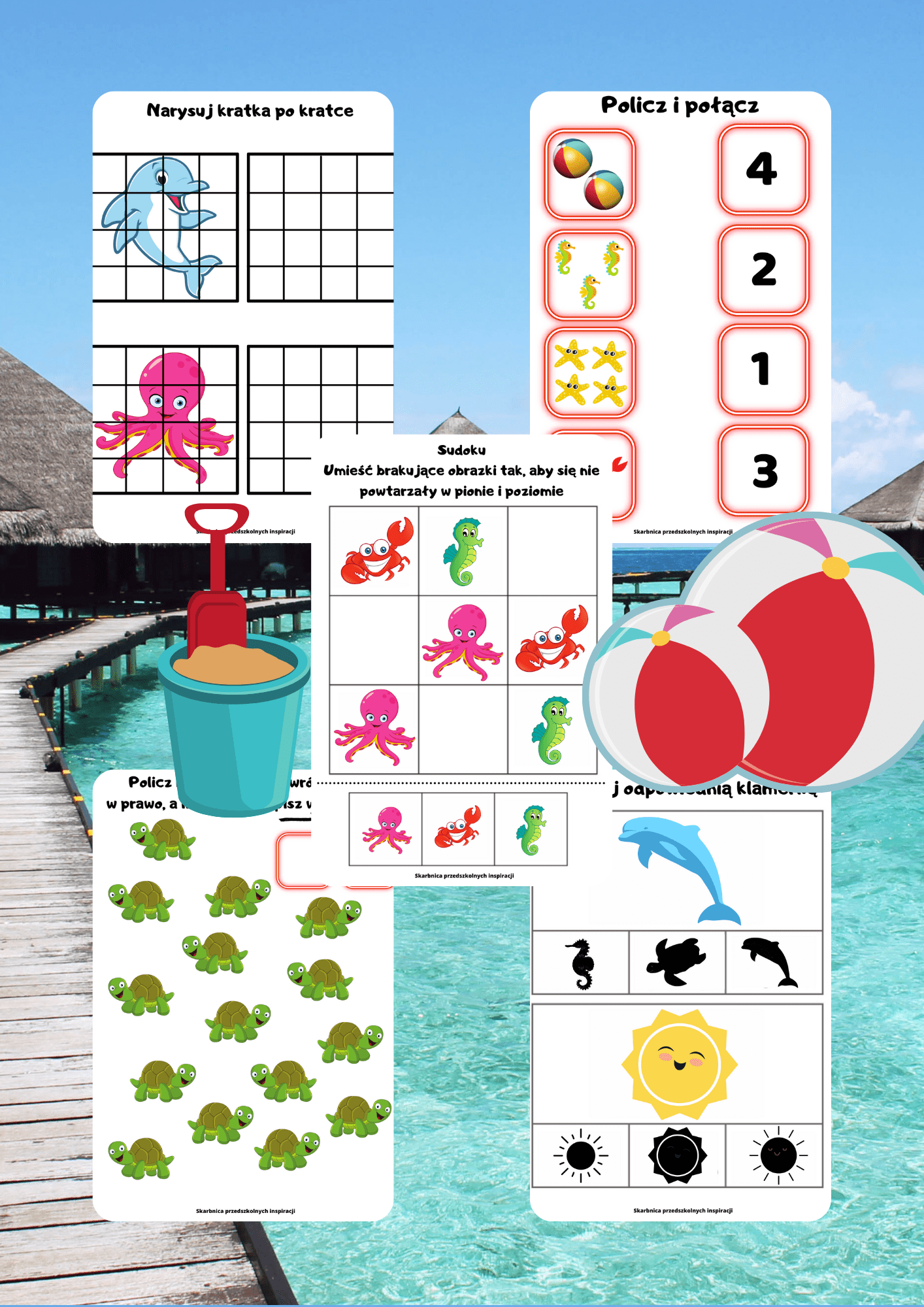Wakacje - 5 Scenariuszy, Zestaw PDF, Prezentacja, 4 Gry - edu - skarbnica.pl