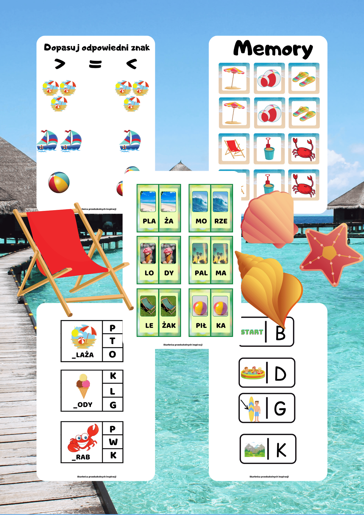 Wakacje - 5 Scenariuszy, Zestaw PDF, Prezentacja, 4 Gry - edu - skarbnica.pl
