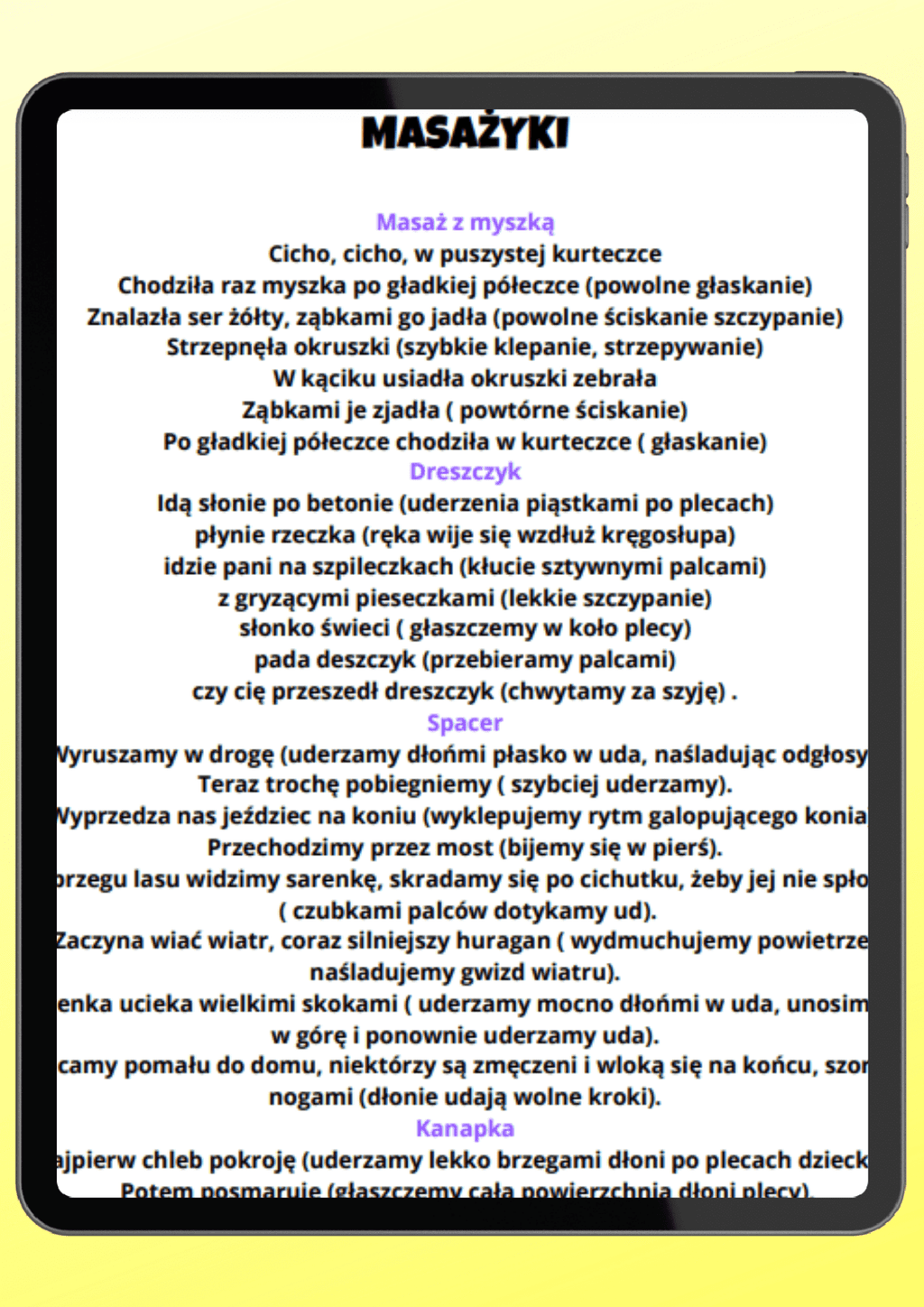 Zabawy wyciszające PDF dla dzieci - edu - skarbnica.pl