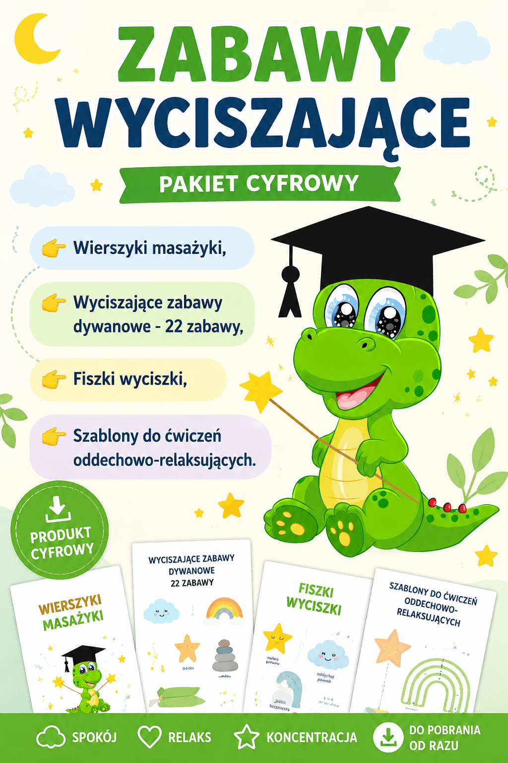 Zabawy wyciszające PDF dla dzieci - edu - skarbnica.pl