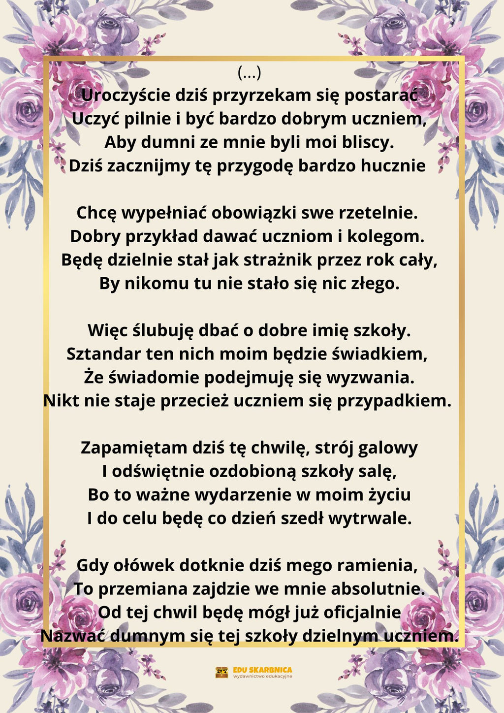 Autorski scenariusz - Pasowanie na ucznia