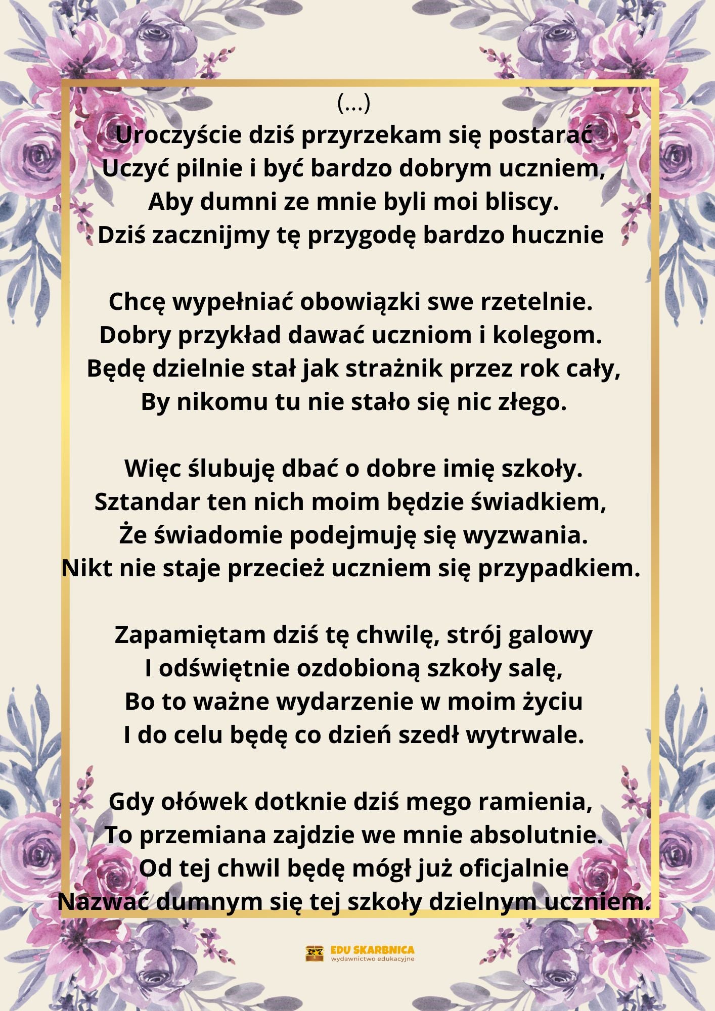 Autorski scenariusz - Pasowanie na ucznia