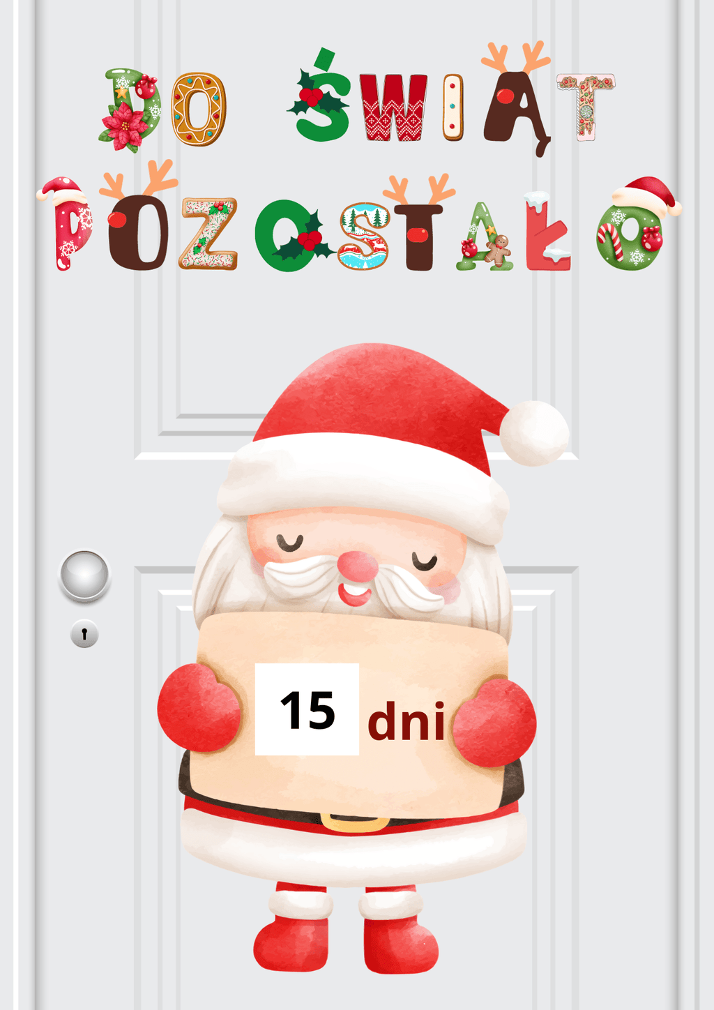 "Do świąt pozostało" - dekoracja XXL - Boże narodzenie