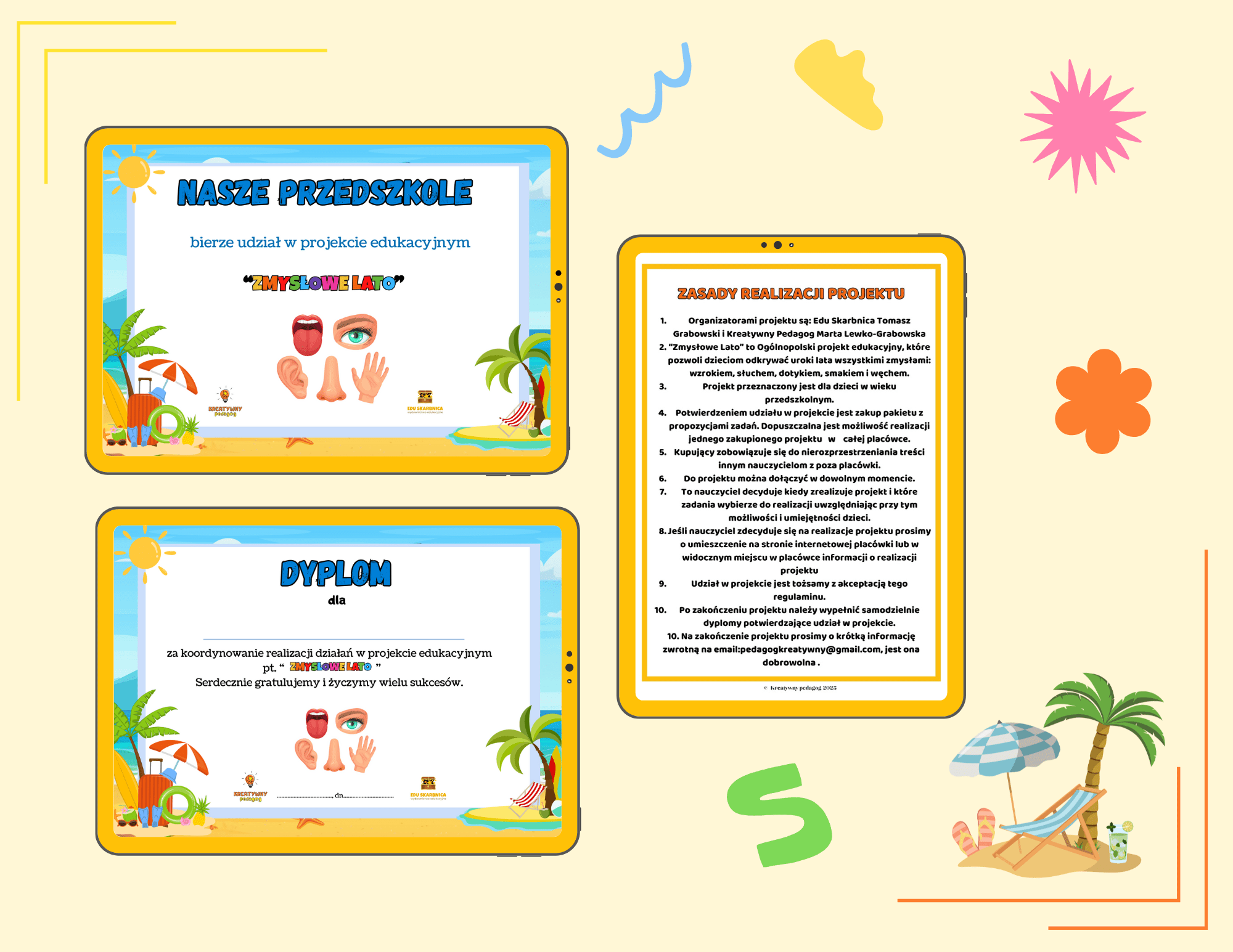„Zmysłowe lato” - projekt edukacyjny - edu - skarbnica.pl