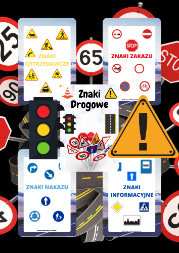 Znaki drogowe zestaw PDF dla dzieci - edu - skarbnica.pl